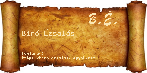 Biró Ézsaiás névjegykártya